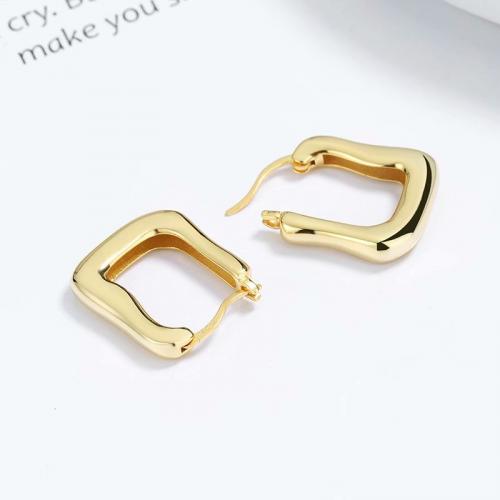 18K gold plated sterling silver vintage irregular huggie hoop earrings for girl