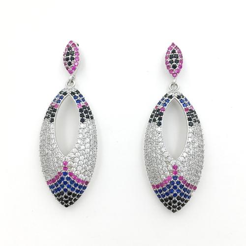 925 Sterling Silver Teardrop Dangling Huggie Earrings