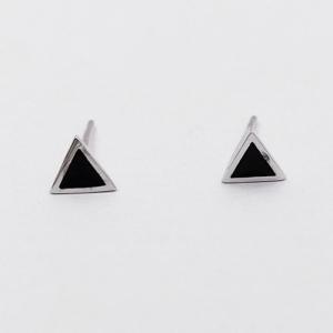 925 silver Black enamel Triangle Stud Earring