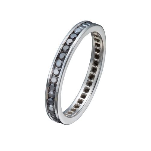 925 silver black cubic zirconia eternity band man rings