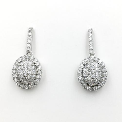 925 silver clear cz drop earring with post