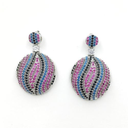 925 silver elegant bridal round dangle earring