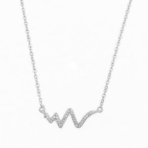 925 silver lightning pendent necklace in micro pave setting