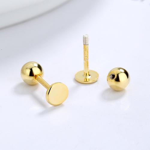 925 silver round disc simple stud earring for kids