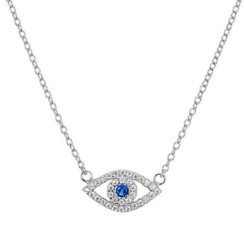 925 sterling silver cubic zirconia evil eye charm necklaces
