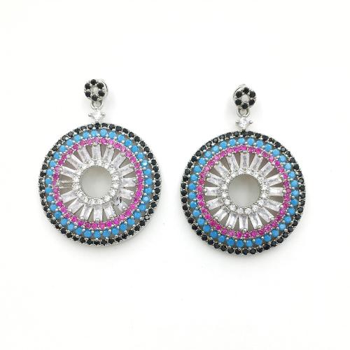 925 sterling silver multicolored cubic zirconia drop dangle earring