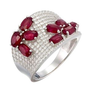 925 sterling silver ruby cz rings with micro pave setting