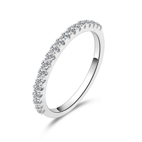 925 sterling silver white rhodium eternity cz rings