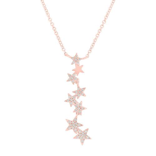 Best selling star charms silver necklace with clean cz