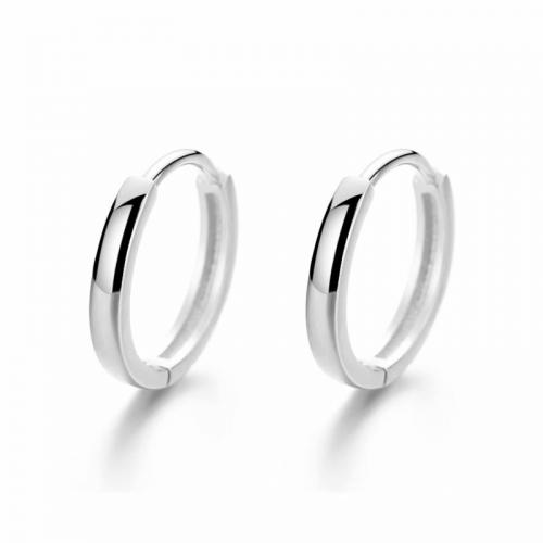 Cheaper simple plain sterling silver oval huggies hoop lever back earring