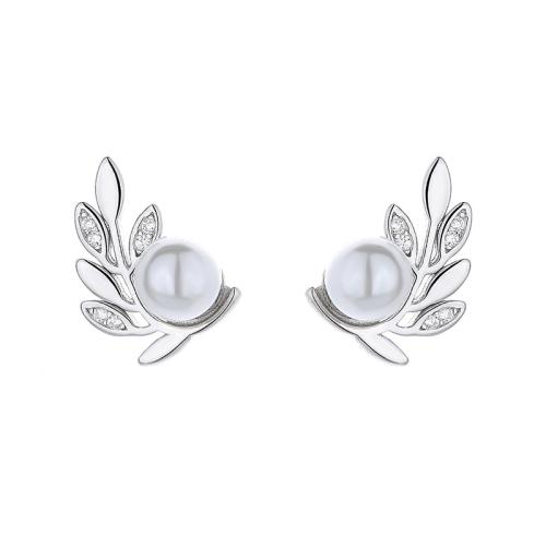 Classic Royal freshwater pearl flower studs earrings in sterling silver