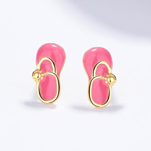 Cute pink flip flop baby girls studs earring