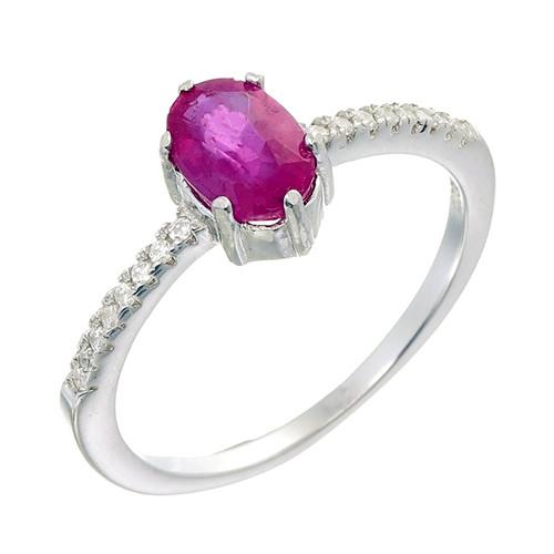 Elegant 925 sterling silver oval cut ruby CZ wedding band rings