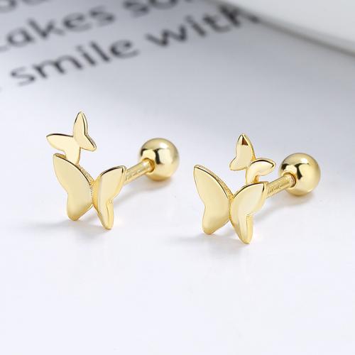 Fashionable 925 sterling silver butterfly baby earrings