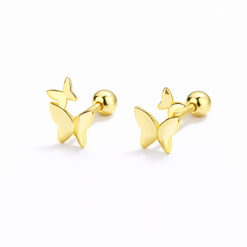 Fashionable 925 sterling silver butterfly baby earrings