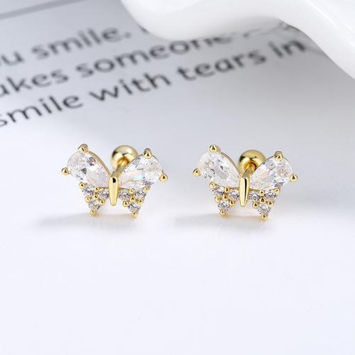 Girls Remember me butterfly zircone studs earring 