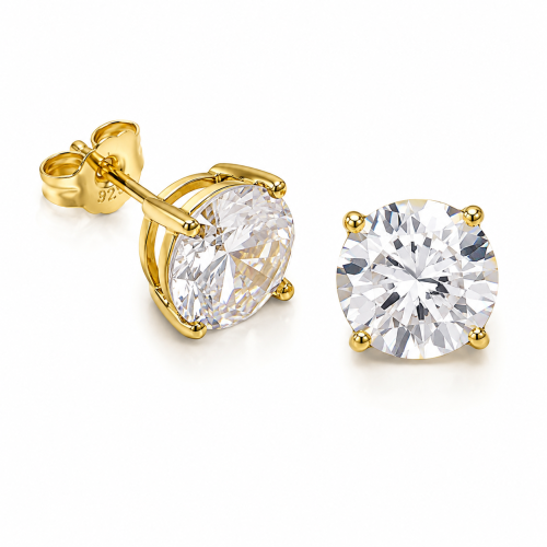 Gold Plated 925 Sterling Silver CZ Stud Earrings for Wholesale Gold Plated 925 Sterling Silver CZ Stud Earrings for Wholesale