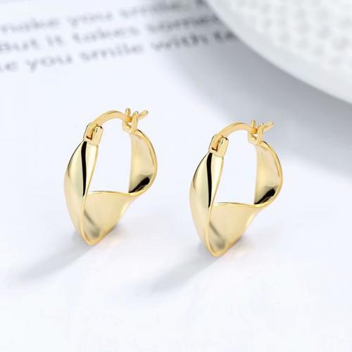 Gold plating Chunky twisting geometry hoop earrings for party girls