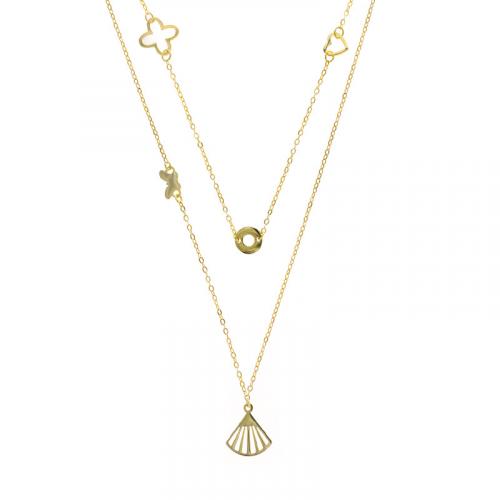 Gold plating Multi pendents layer choker necklaces