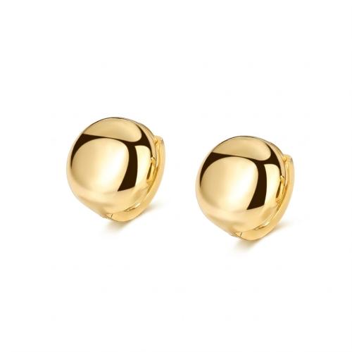 Gold chunky hammered mini huggie earrings for man
