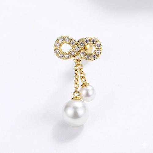 Gold plated sparkling cz infinity studs earring for children