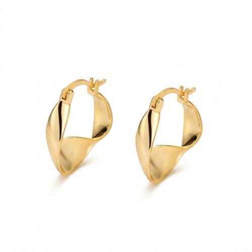 Gold plating Chunky twisting geometry hoop earrings for party girls