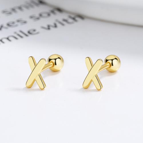 Good quality ciress cross X shape safety baby girl studs earrings