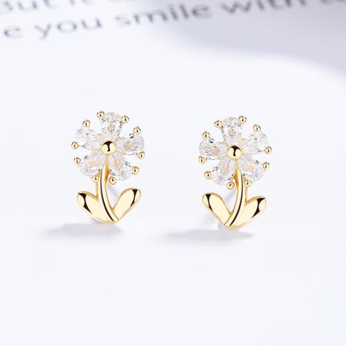 High quality classic cz flower kid studs earring