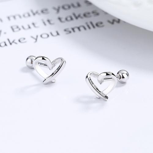 Hypoallergenic sterling silver open heart classic baby kids earring