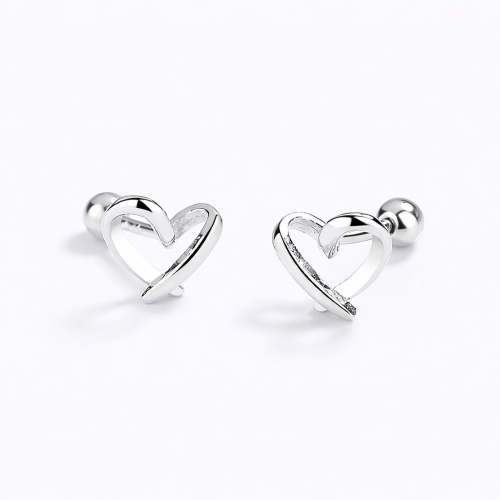 Hypoallergenic sterling silver open heart classic baby kids earring