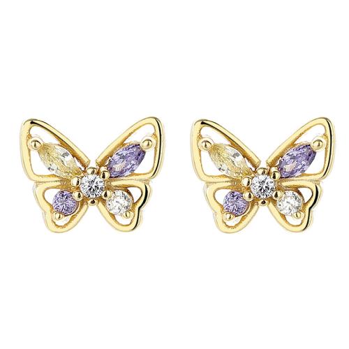 Kids hypoallergenic sterling silver butterfly baby girl earrings