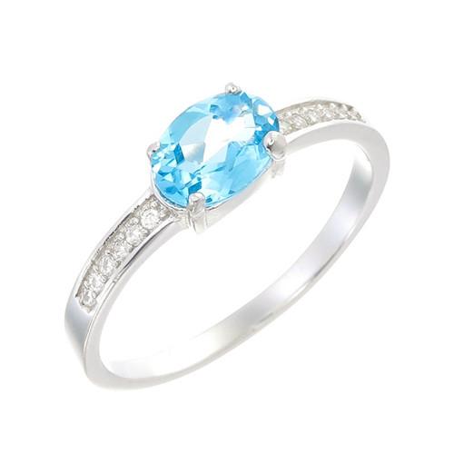 Light blue oval cut sterling silver wedding and engagement bridal rings