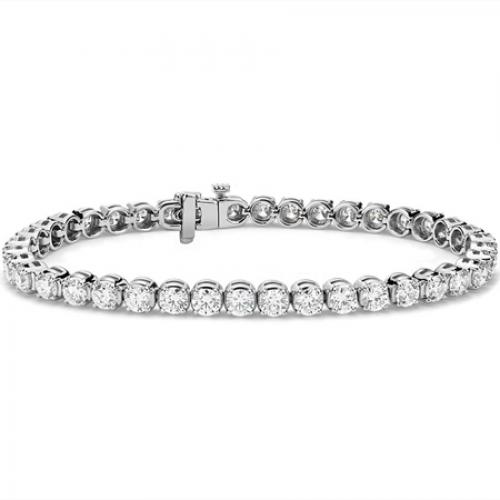 Miadora Sterling Silver White Moissanite Tennis Bracelet