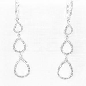 Micro pave 925 sterling silver cz cocktail earrings 
