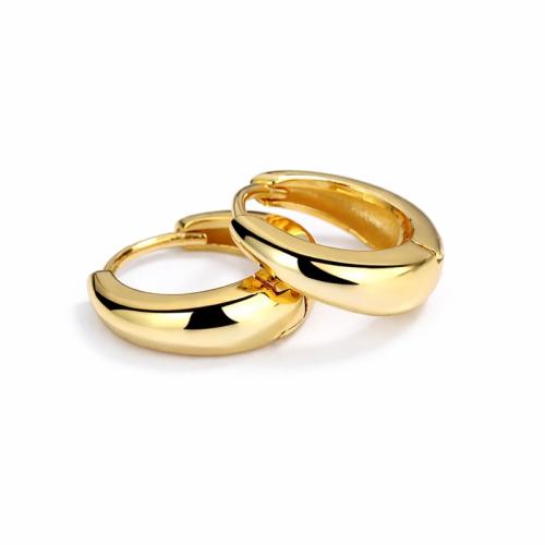 Minimalist gold plating sterling silver thick chunky hoop earrings