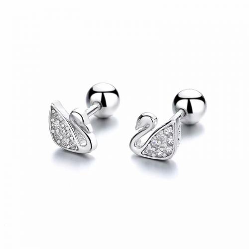 Pave cz sterling silver sawn stud earring for kids