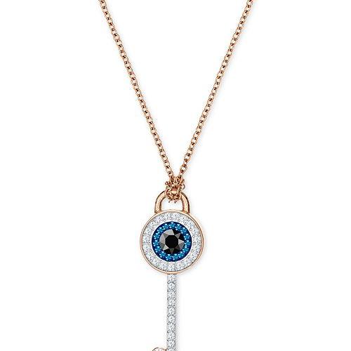 Rose gold plating 925 sterling silver cz key charm necklaces