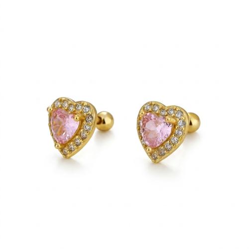 S925 silver hola heart cz studs earring S925 silver hola heart cz studs earring