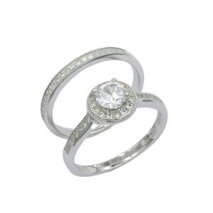 Sterling Silver Promise Eternity Band Ring set