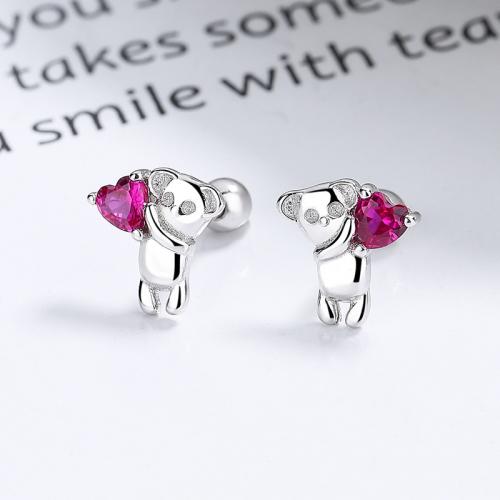 Sterling silver bear studs earring for boys