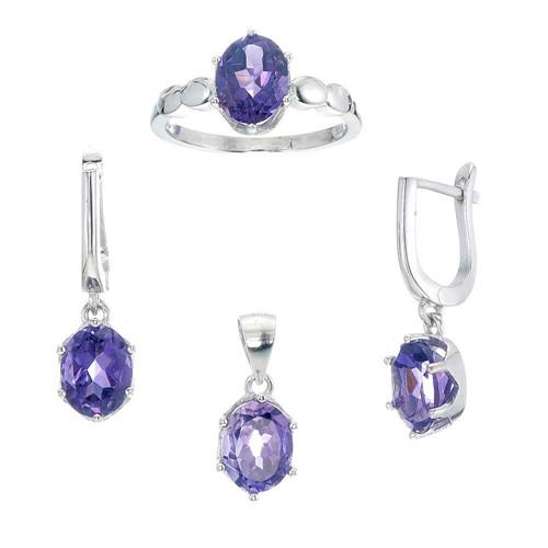 Sterling silver birthstone cz earring ring pendent jewelry sets