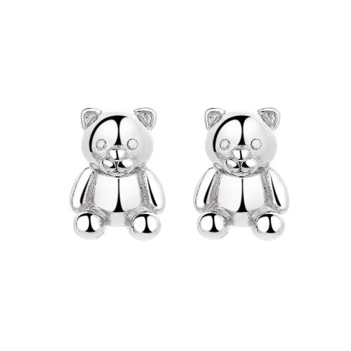 Sterling silver cute teddy bear studs earring for kids
