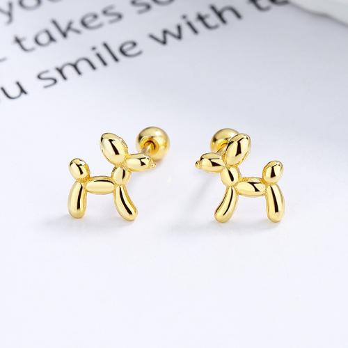 Sterling silver tiny dog studs earring