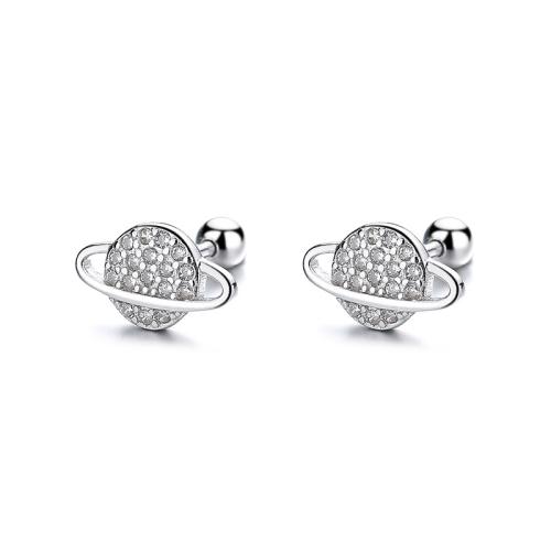 Sterling silver zircon universe space kids studs earring