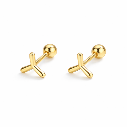 Sterling silver 18K gold lovely windmill young girl baby earings
