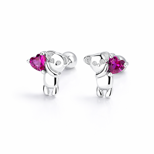 Sterling silver bear studs earring for boys