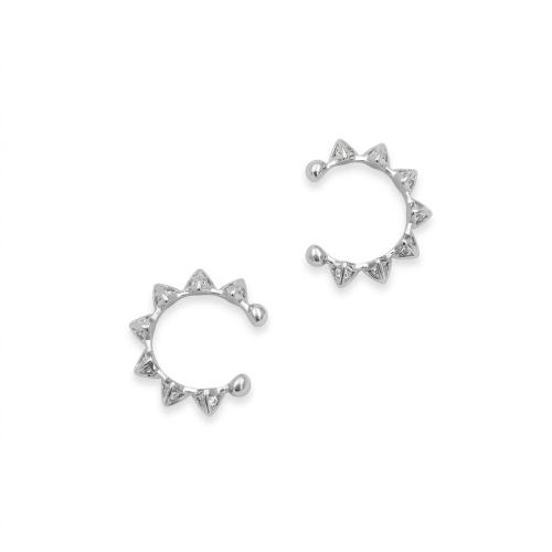 Sterling silver micro pave cz ear cuff set