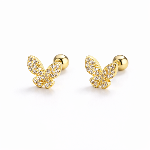 Sterling silver screw back butterfly child earring