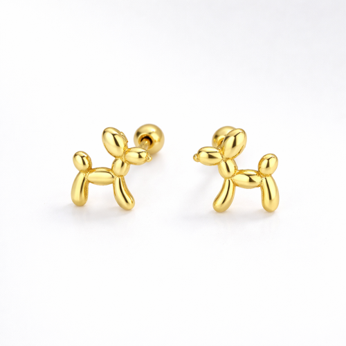 Sterling silver tiny dog studs earring