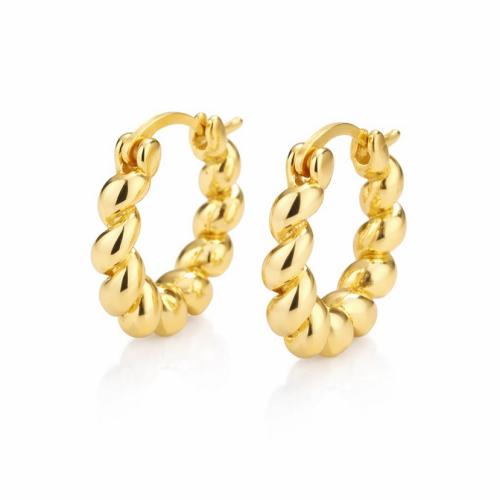 Timeless 18K Gold plated bold twisted hoop earring